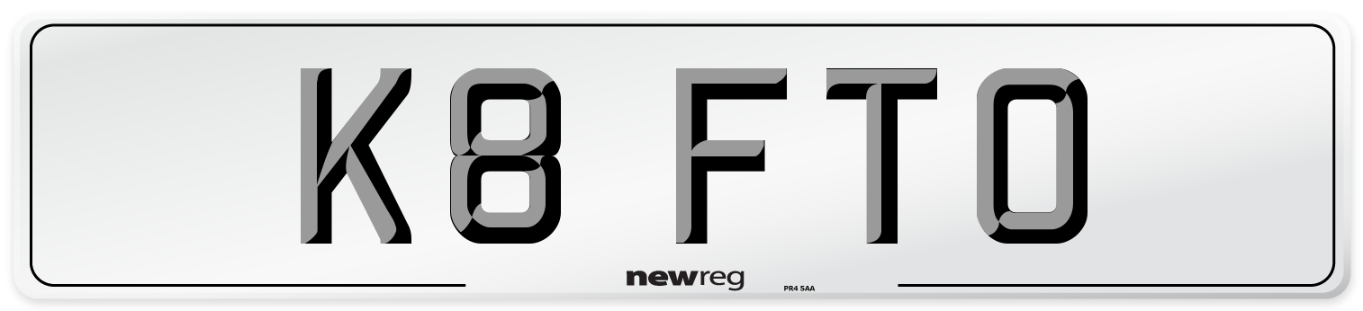 K8 FTO Number Plate from New Reg